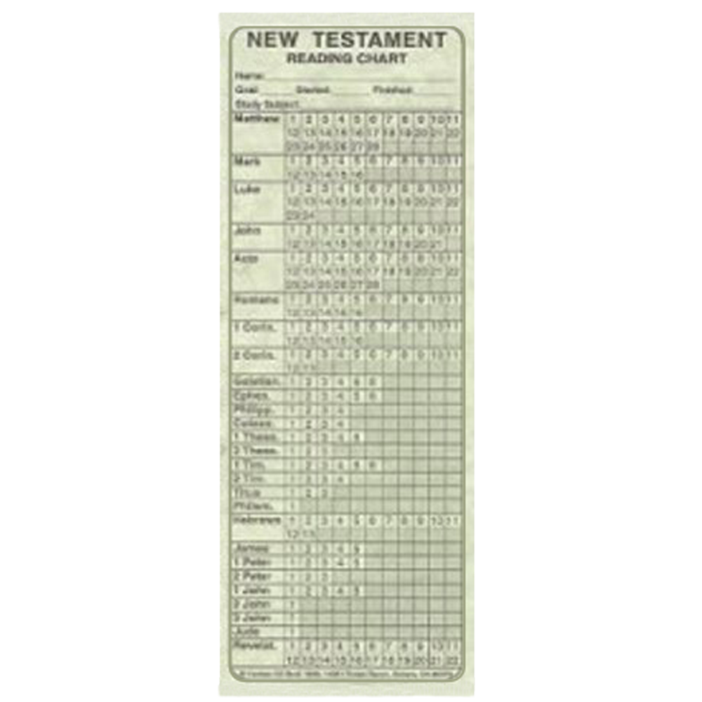 New Testament Reading Chart Bookmark