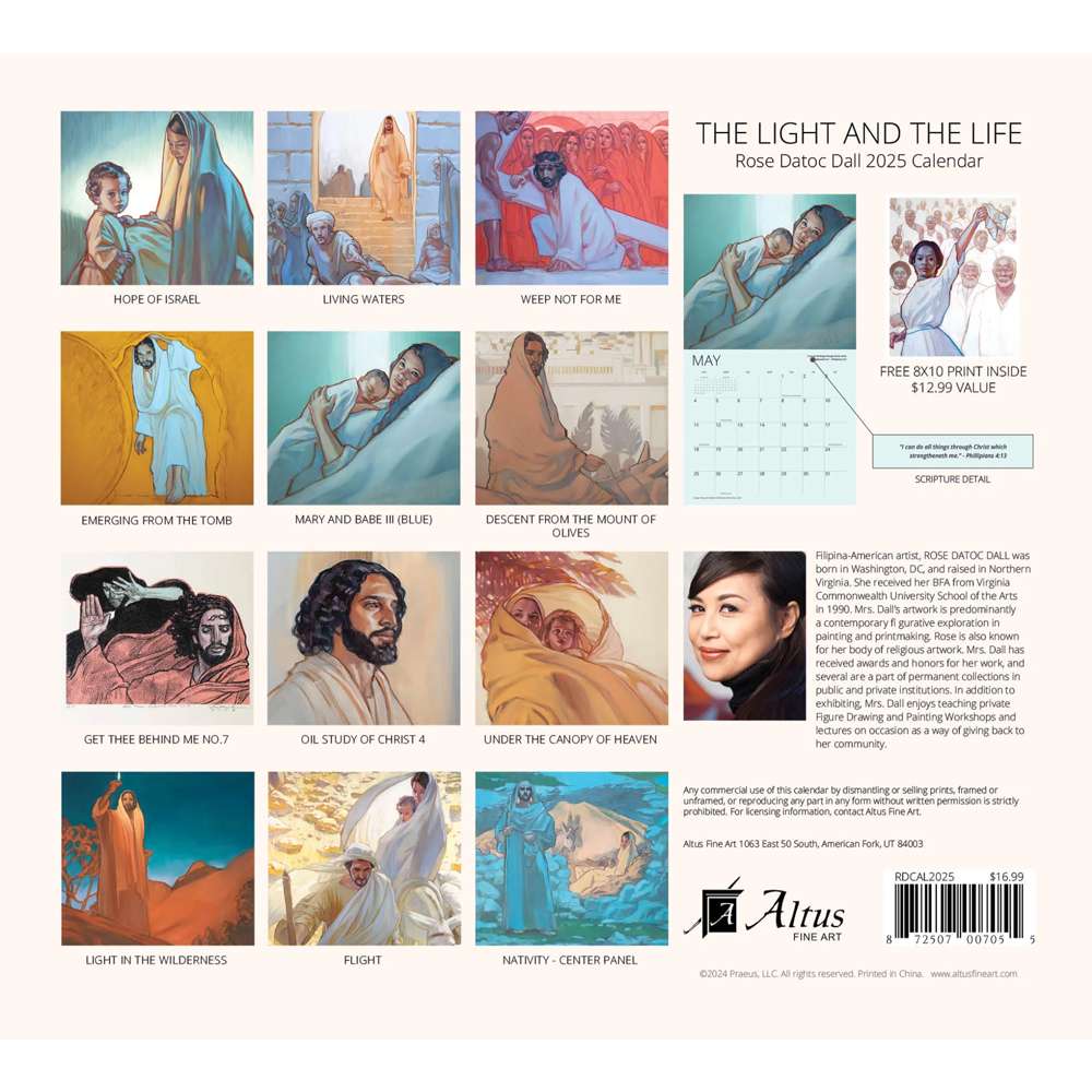 2025 The Light and the Life Rose Datoc Dall Calendar, , large image number 1