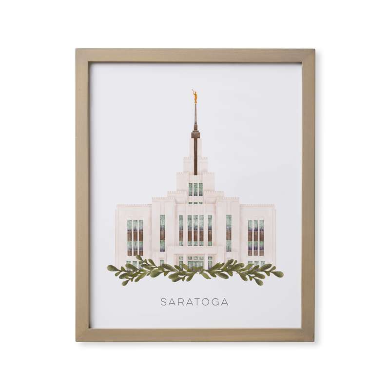 Saratoga Utah Temple (18x22 Framed Paper Print)