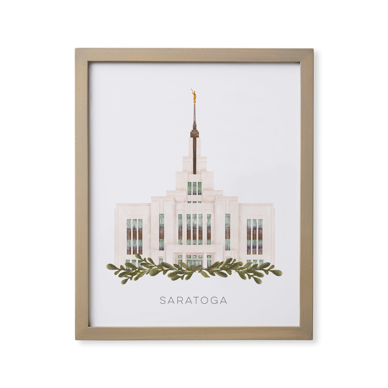 Saratoga Utah Temple (18x22 Framed Paper Print)