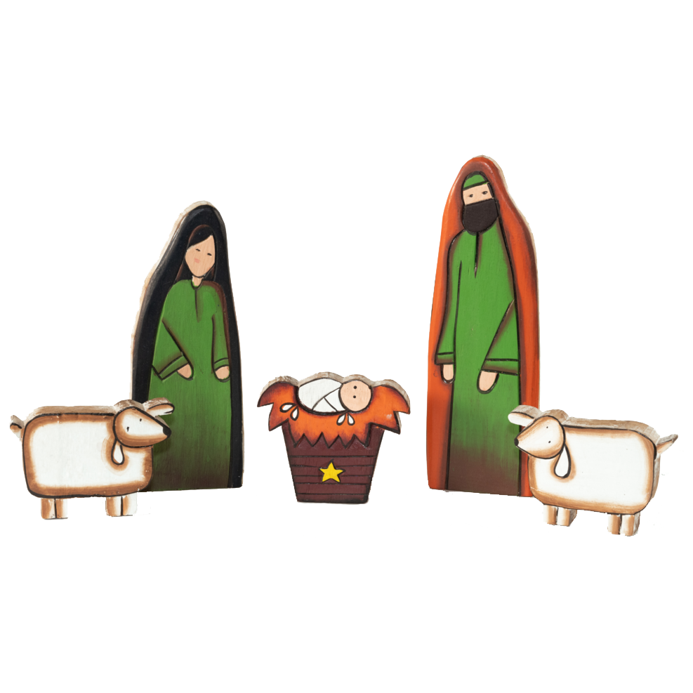 Indonesia Bali Wood Nativity