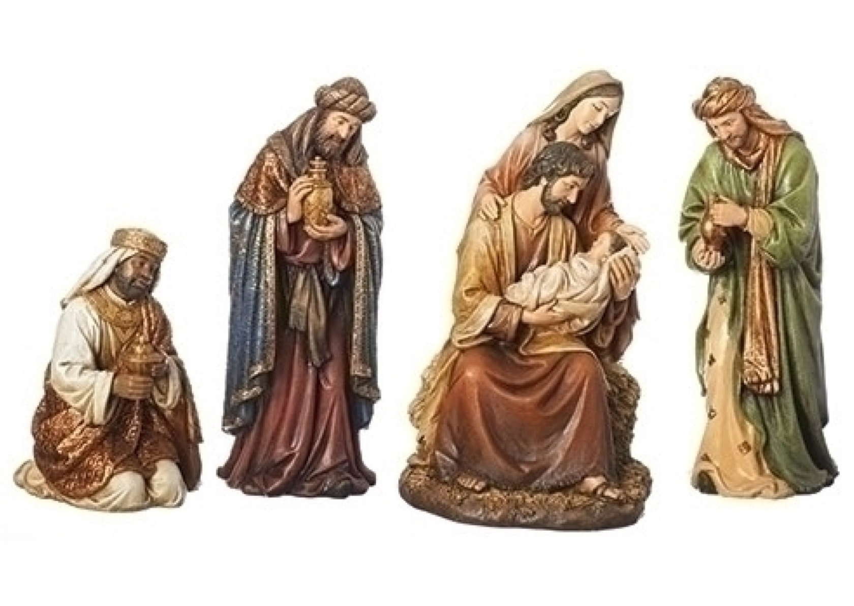 Three Kings Textured Resin Nativity