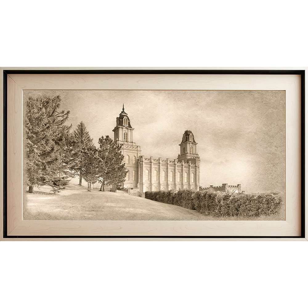 Manti Utah Temple, Light Wood (22x39 Framed Textured Paper), , large image number 0