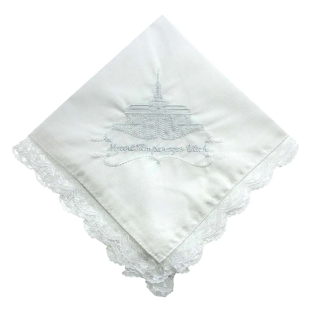 Mt Timpanogos Temple Handkerchief - Lace