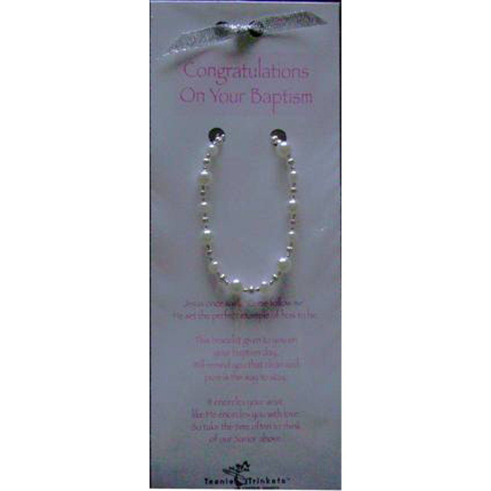 Baptism Pearl and Silver Bracelet, , large