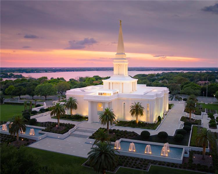 Orlando Temple Aerial Sunset 5x7 Print