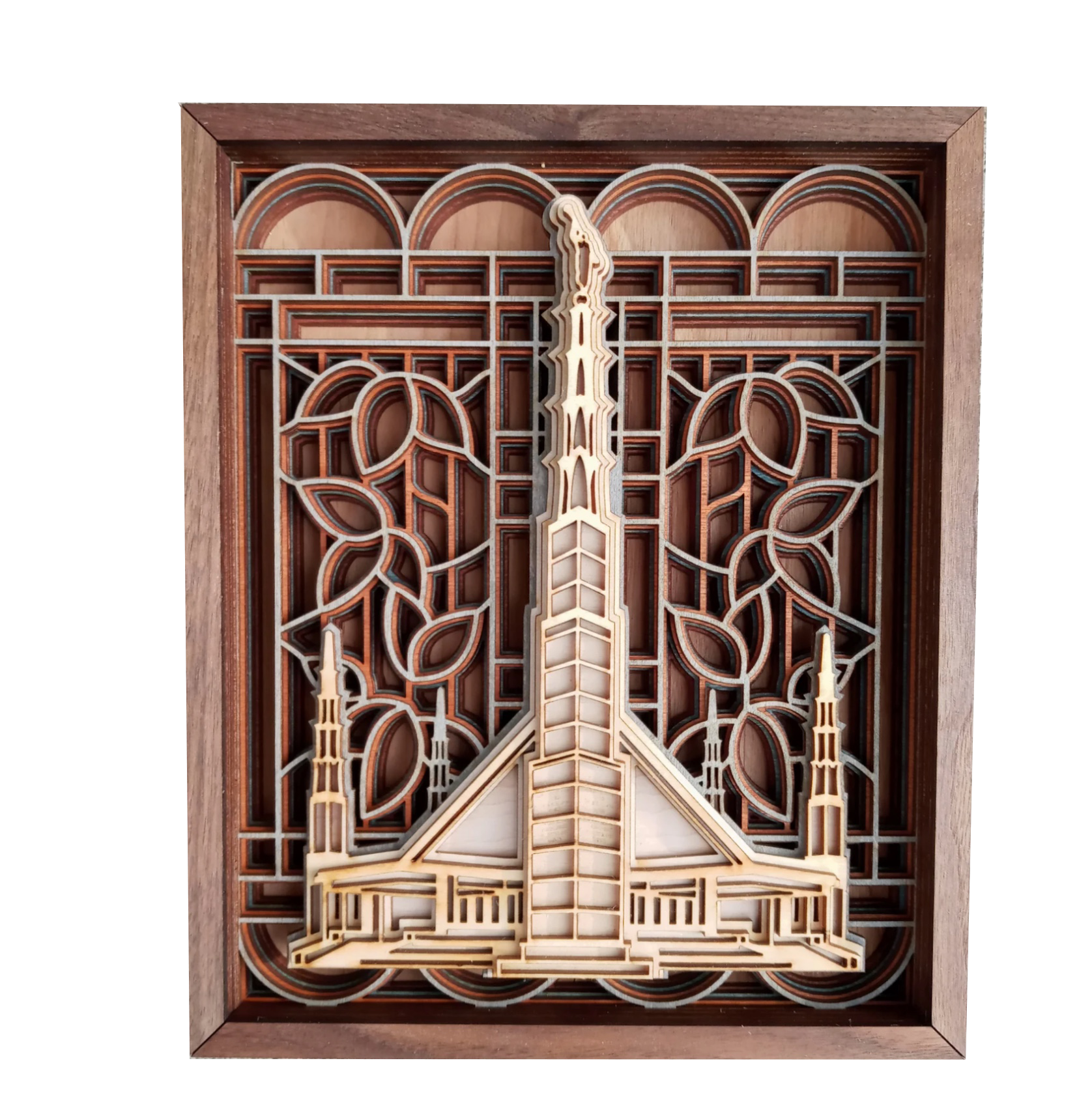 Dallas Texas Temple Layered Wood Plaque