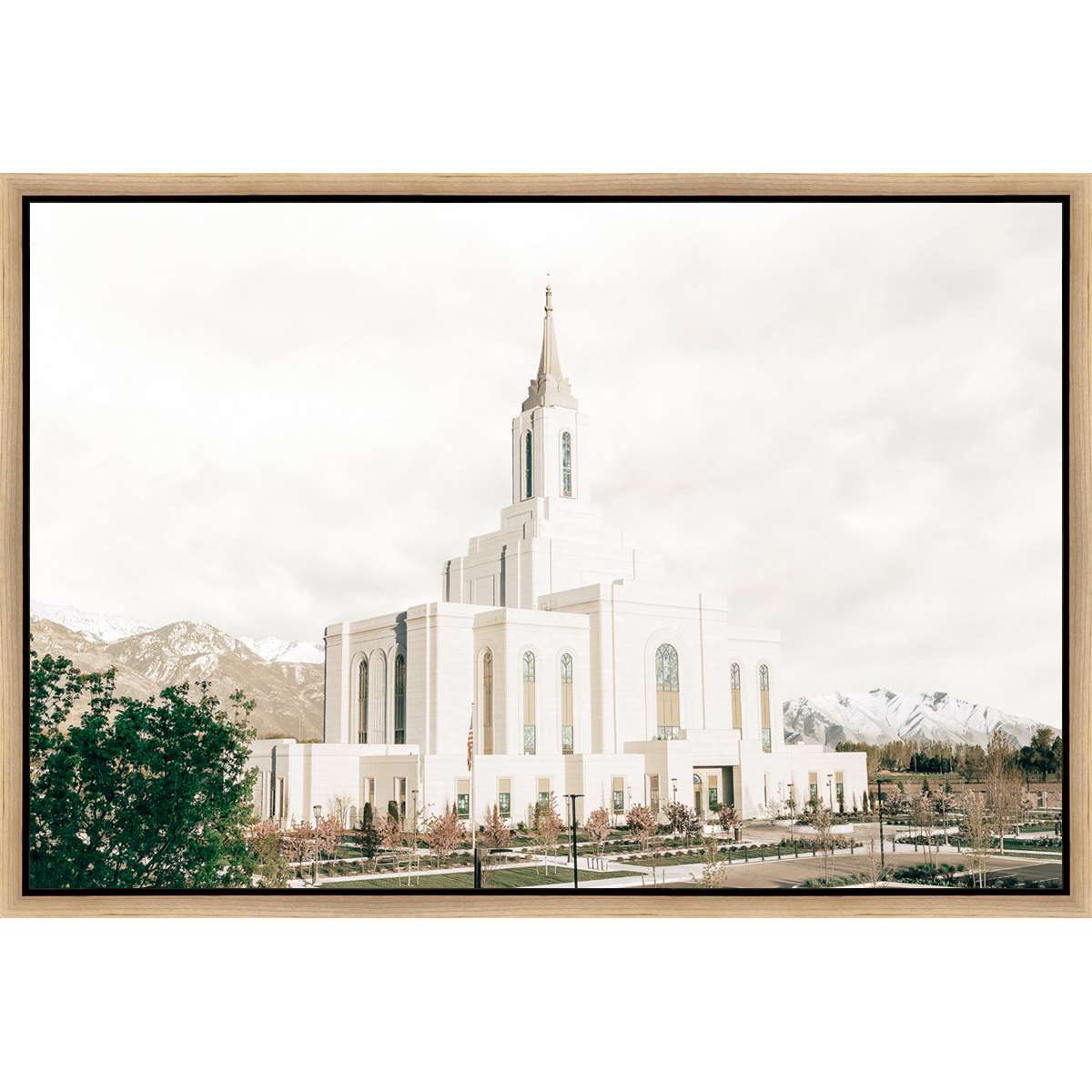 Sweet is the Work, Orem Temple (31.5x21.5 Framed Canvas)