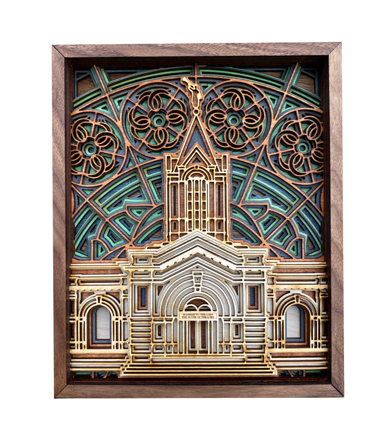 Fort Collins Colorado Temple Layered Wood Plaque