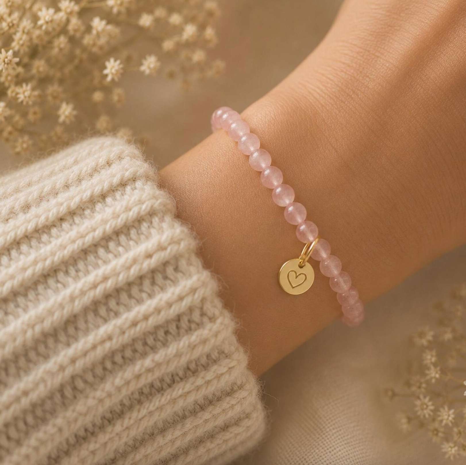 You Are So Loved Rose Quartz Bracelet, , large