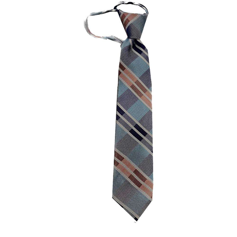 Boys Aqua/Navy Plaid Necktie
