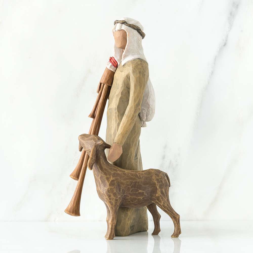 Willow Tree Zampognaro Shepherd Resin Nativity Figurine, , large
