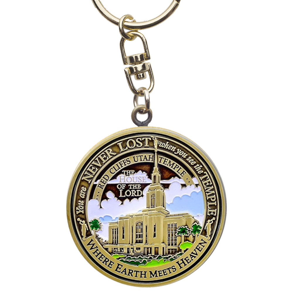Red Cliffs Utah Temple Keychain