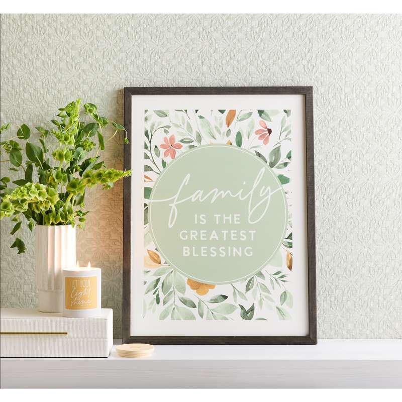Family Blessing Floral (18x24 Framed Art), , large image number 2