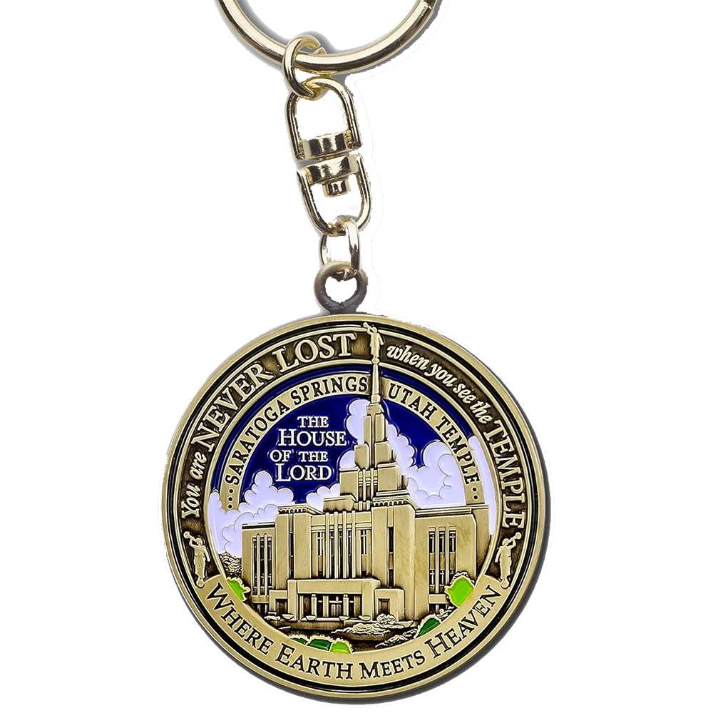 Saratoga Springs Utah Temple Keychain