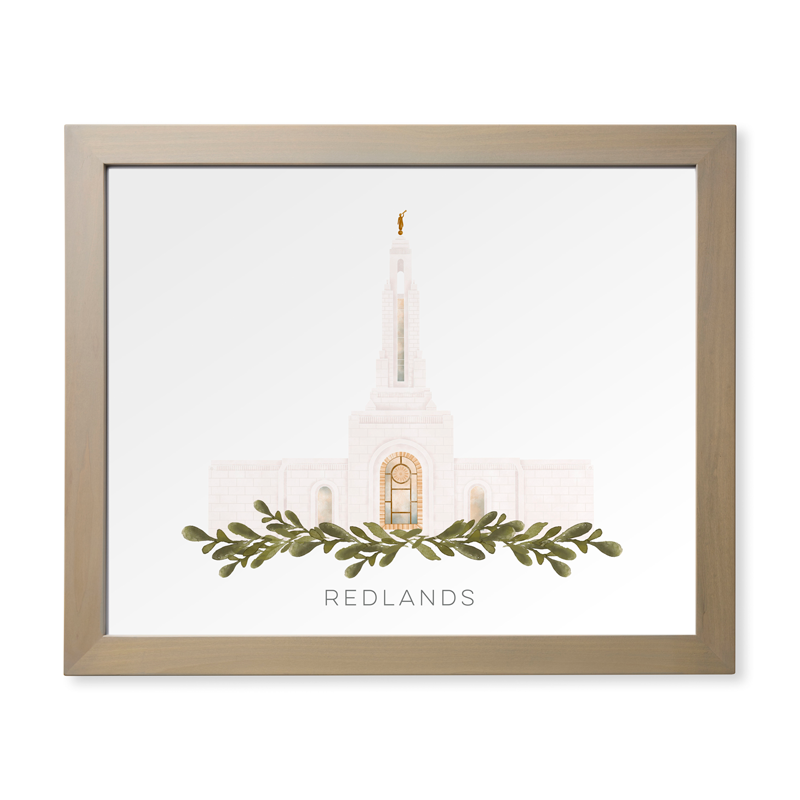 Redlands California Temple (28x34 Framed Paper Print), , large image number 0