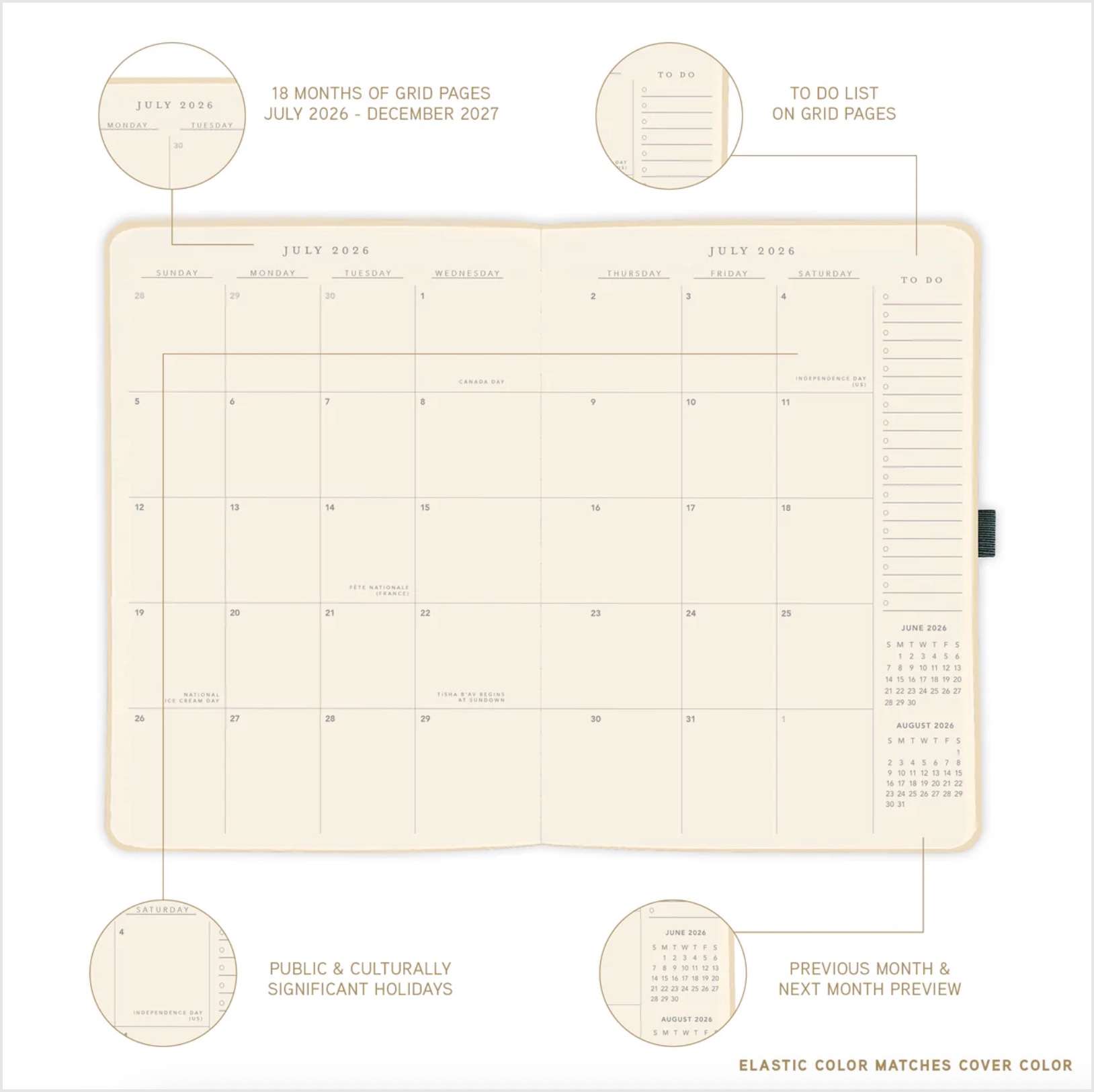 2027 18-Month Vegan Leather Planner, , large