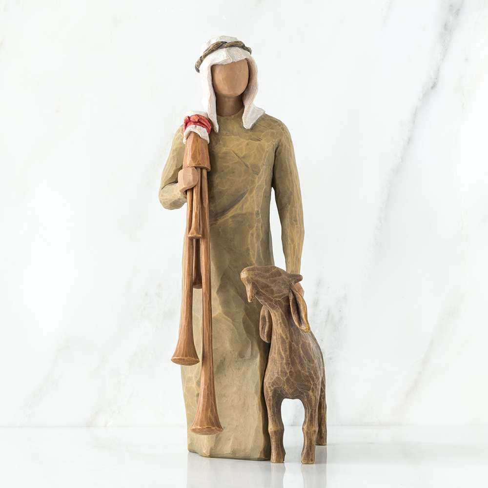 Willow Tree Zampognaro Shepherd Resin Nativity Figurine, , large