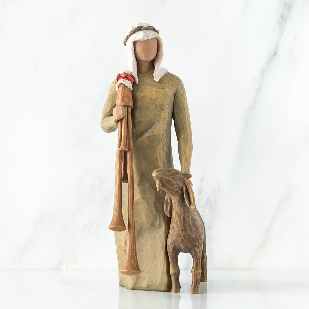 Willow Tree Zampognaro Shepherd Resin Nativity Figurine, , large