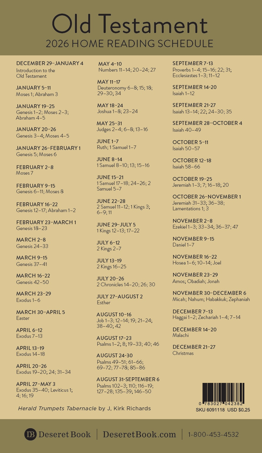 2026 Old Testament Reading Schedule Bookmark, , large