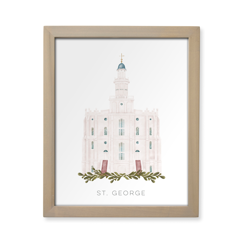 St. George Utah Temple (13x16 Framed Paper Print)