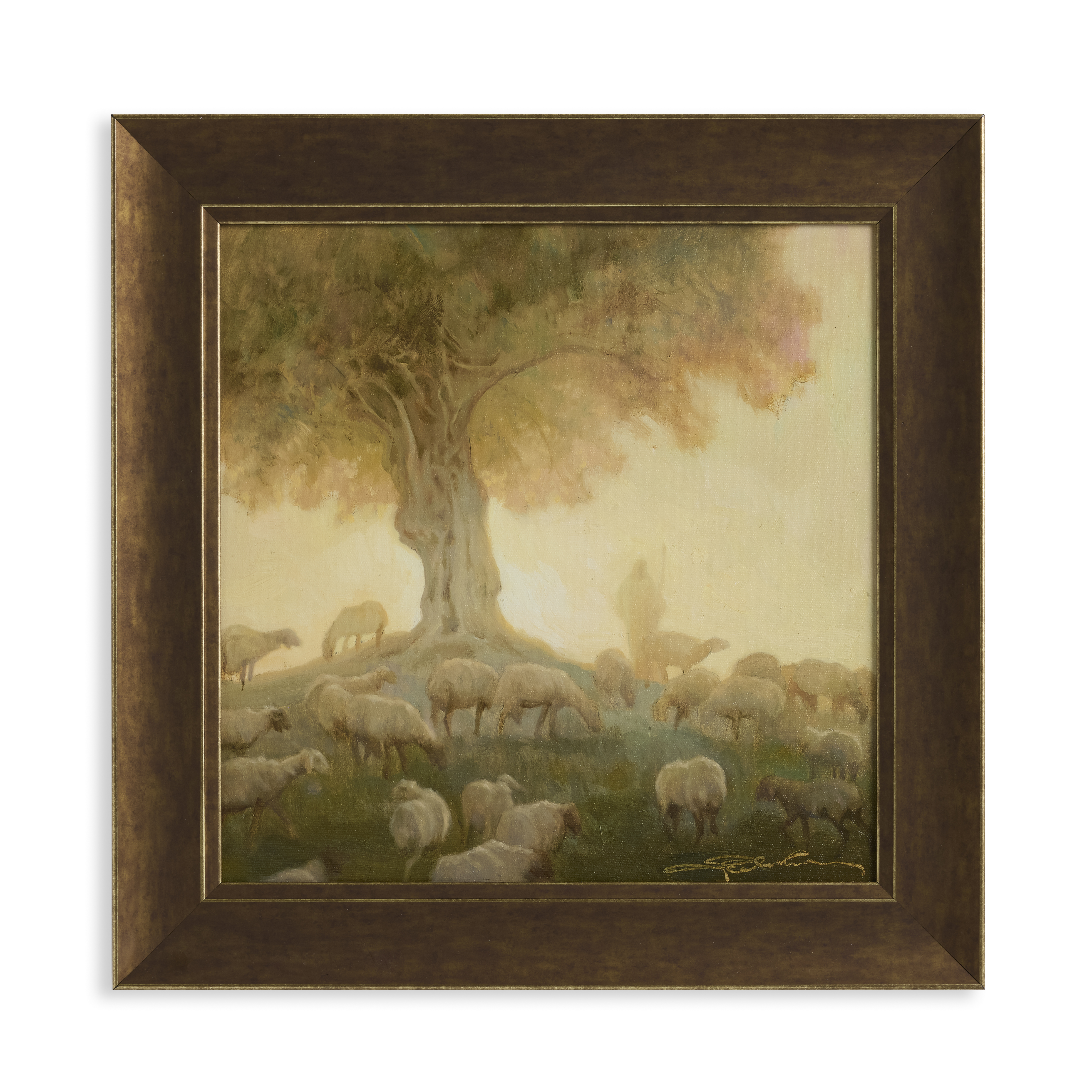 Scenic Pastures リトグラフ 絵画 The Lord's Pasture (18x18 Framed Canvas Print) - BRICKEY, JOSEPH