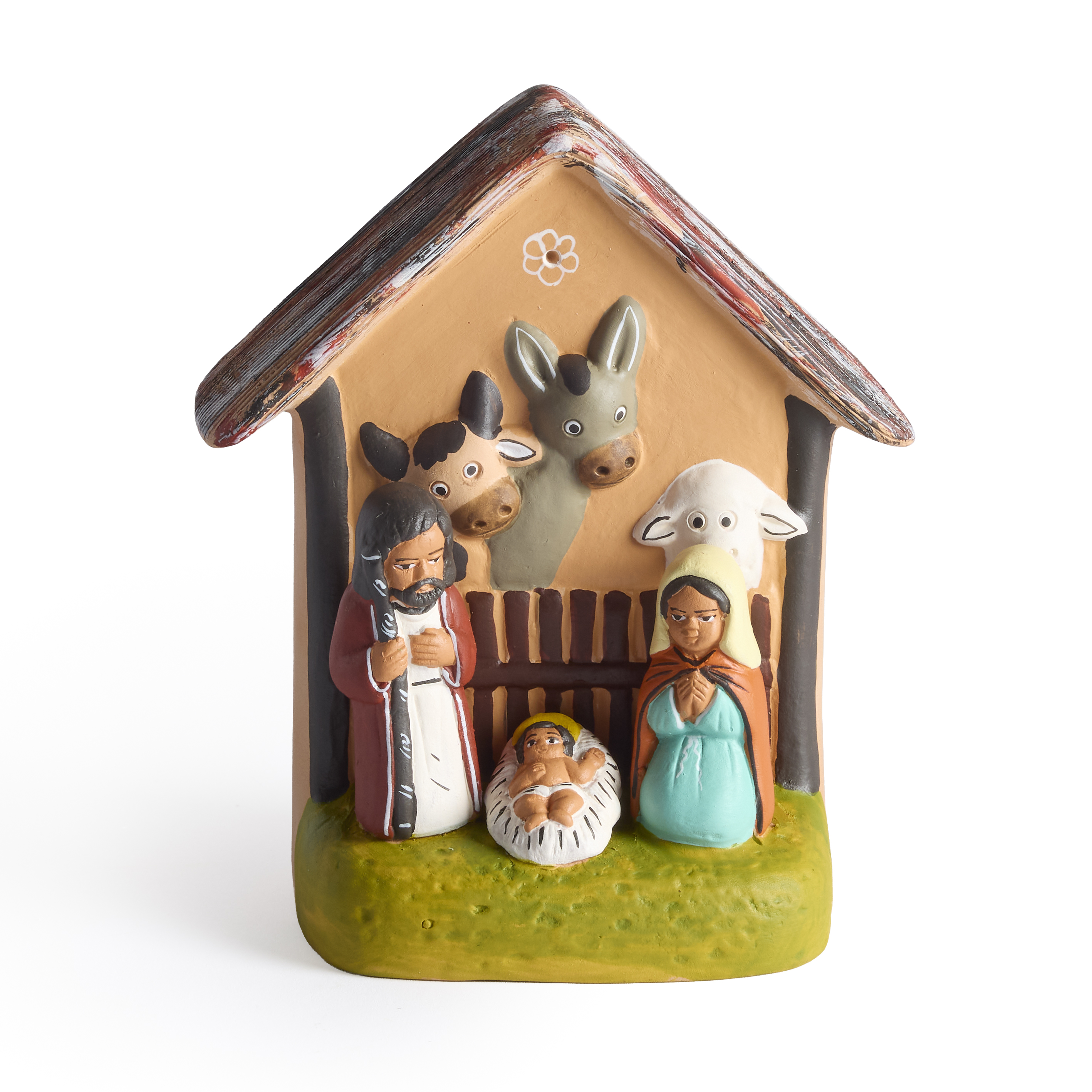 Peruvian Terracotta Holy Family Nativity