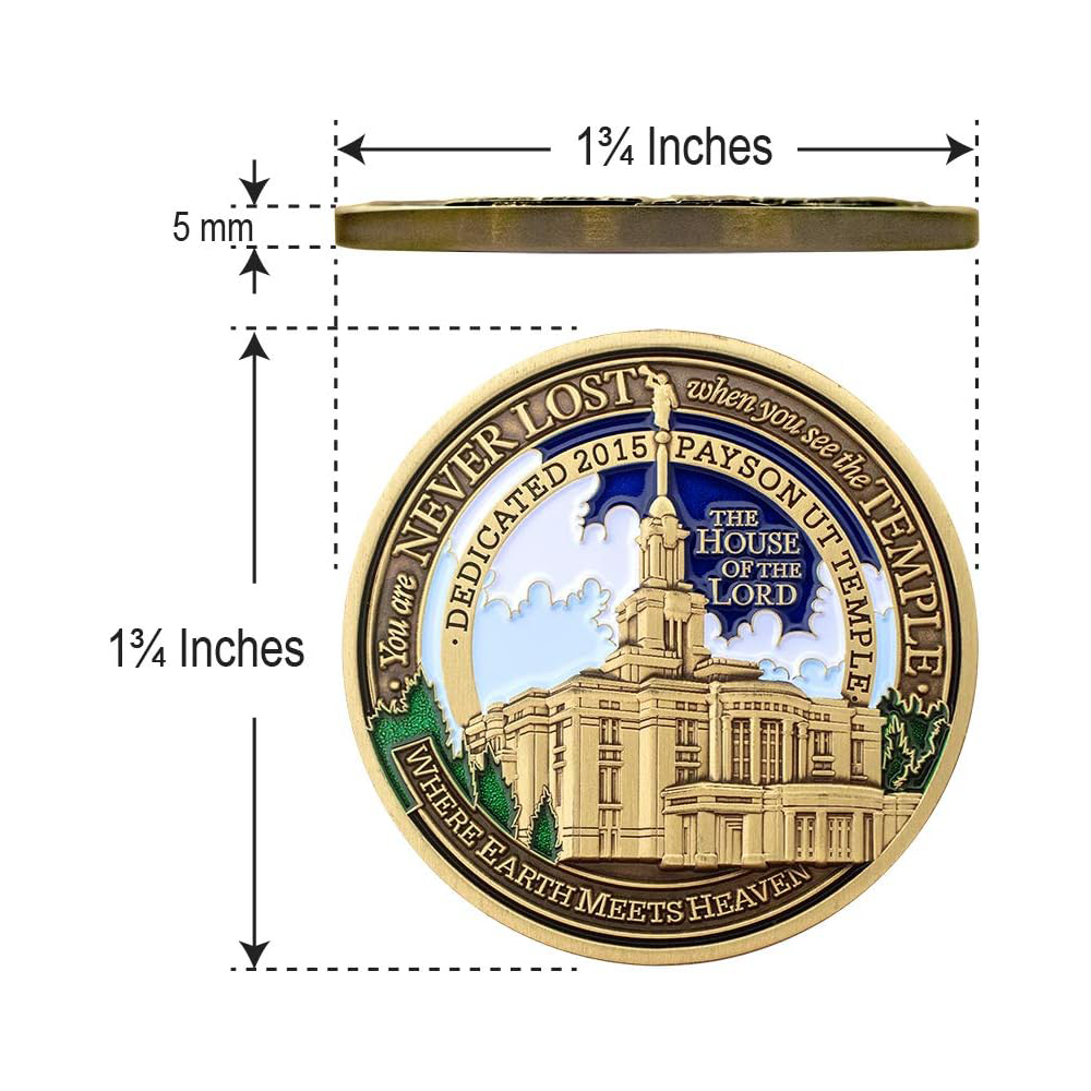 Payson Utah Temple Medallion Coin, , large