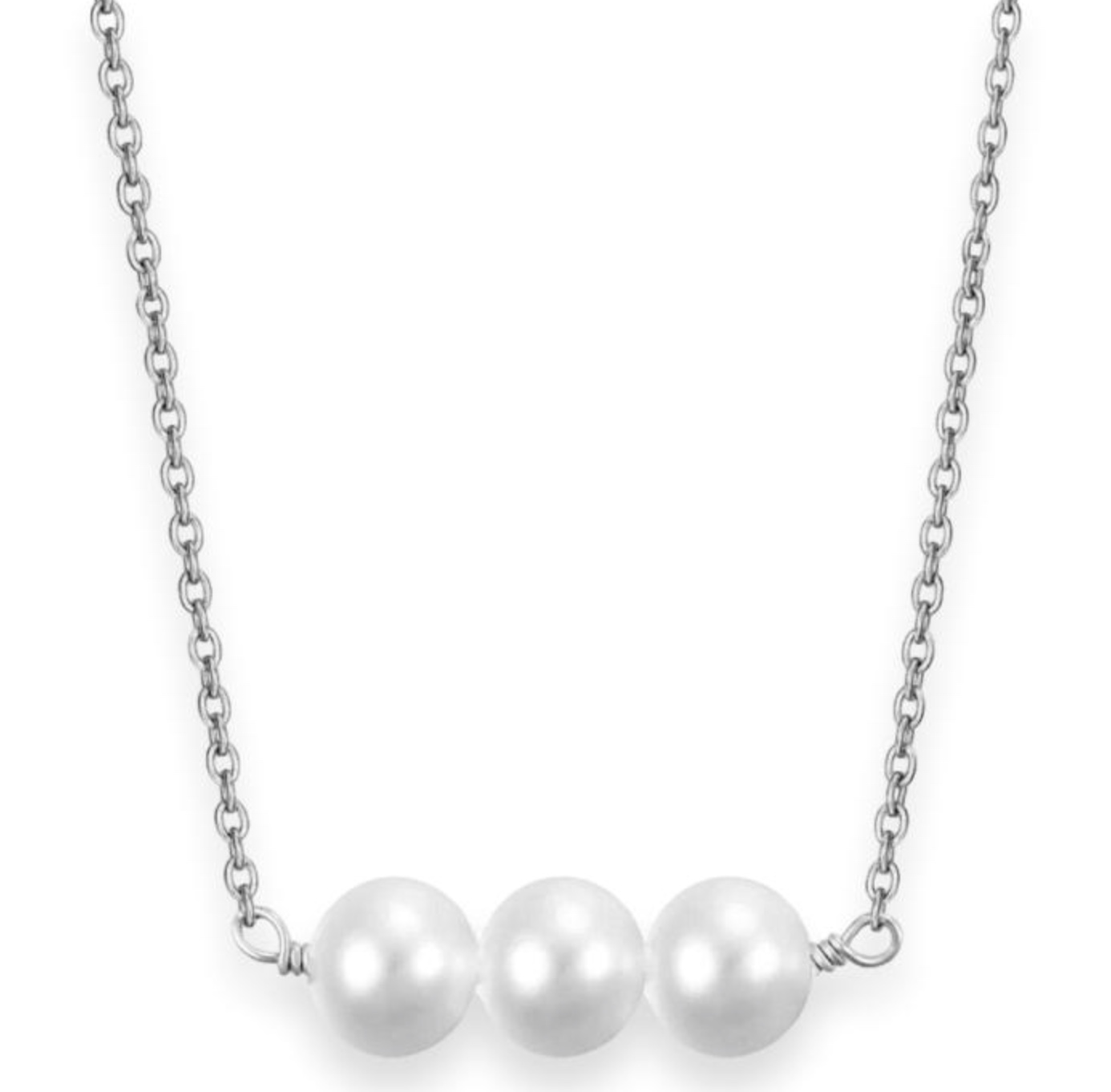 Three Pearl Missionary Christmas Necklace, , large