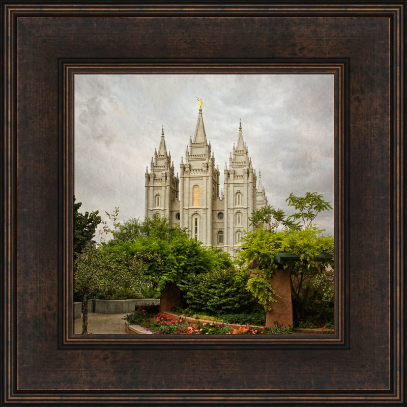 Salt Lake Temple: Everlasting (19x19 Framed Canvas)