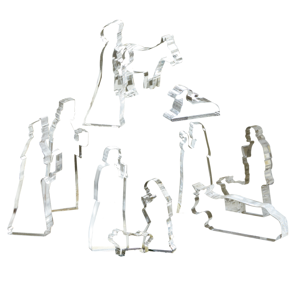 Silhouetted Clear Acrylic Nativity