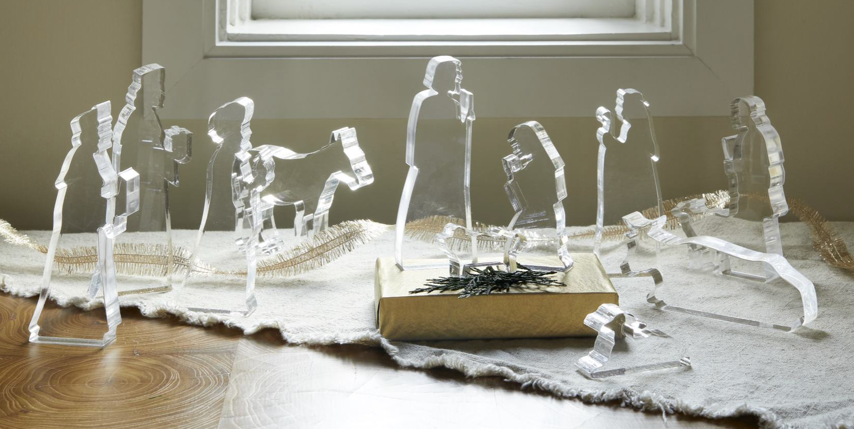 Silhouetted Clear Acrylic Nativity, , large image number 2