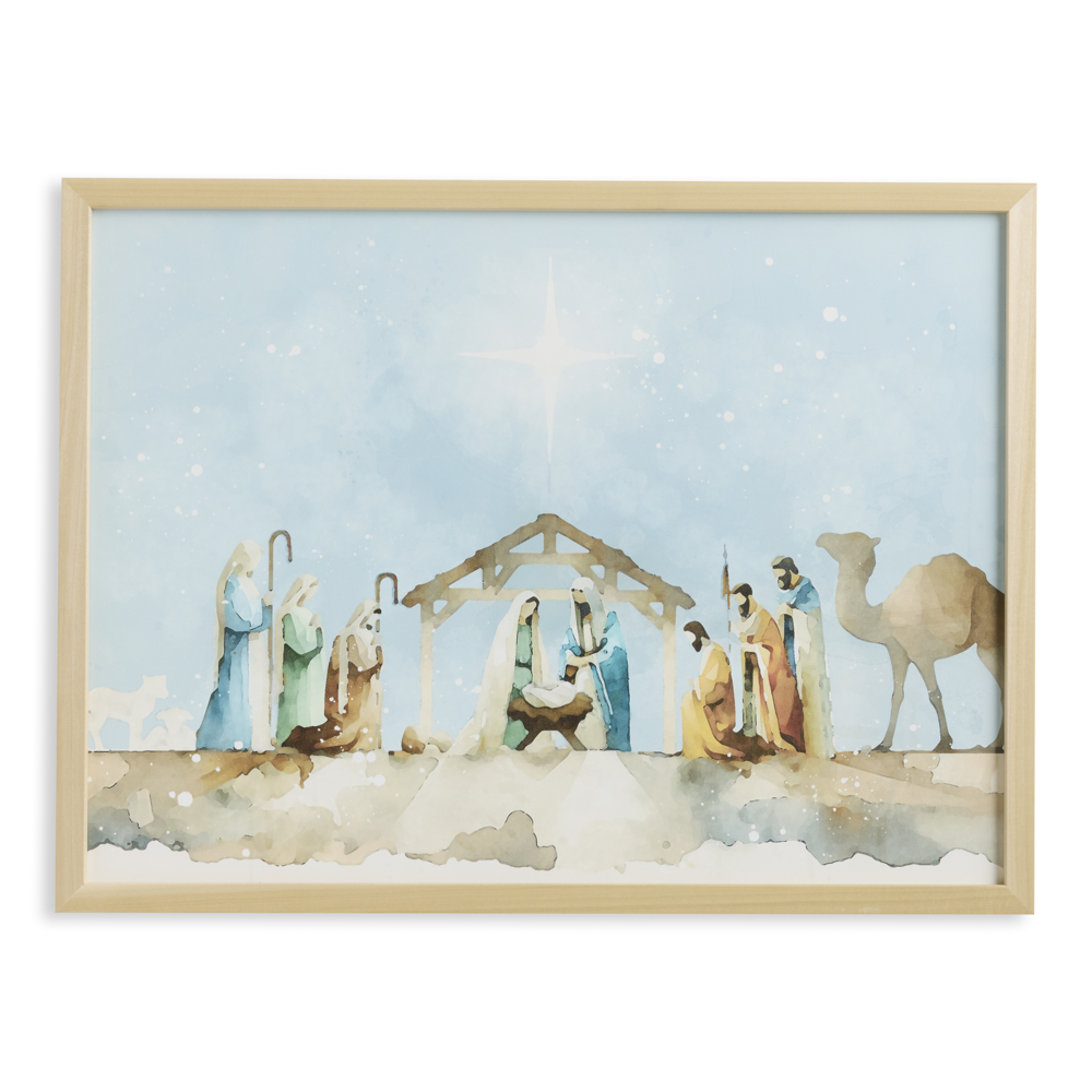 Watercolor Nativity Scene (18x24 Framed Art),  Watercolor Nativity Scene (18x24 Framed Art)