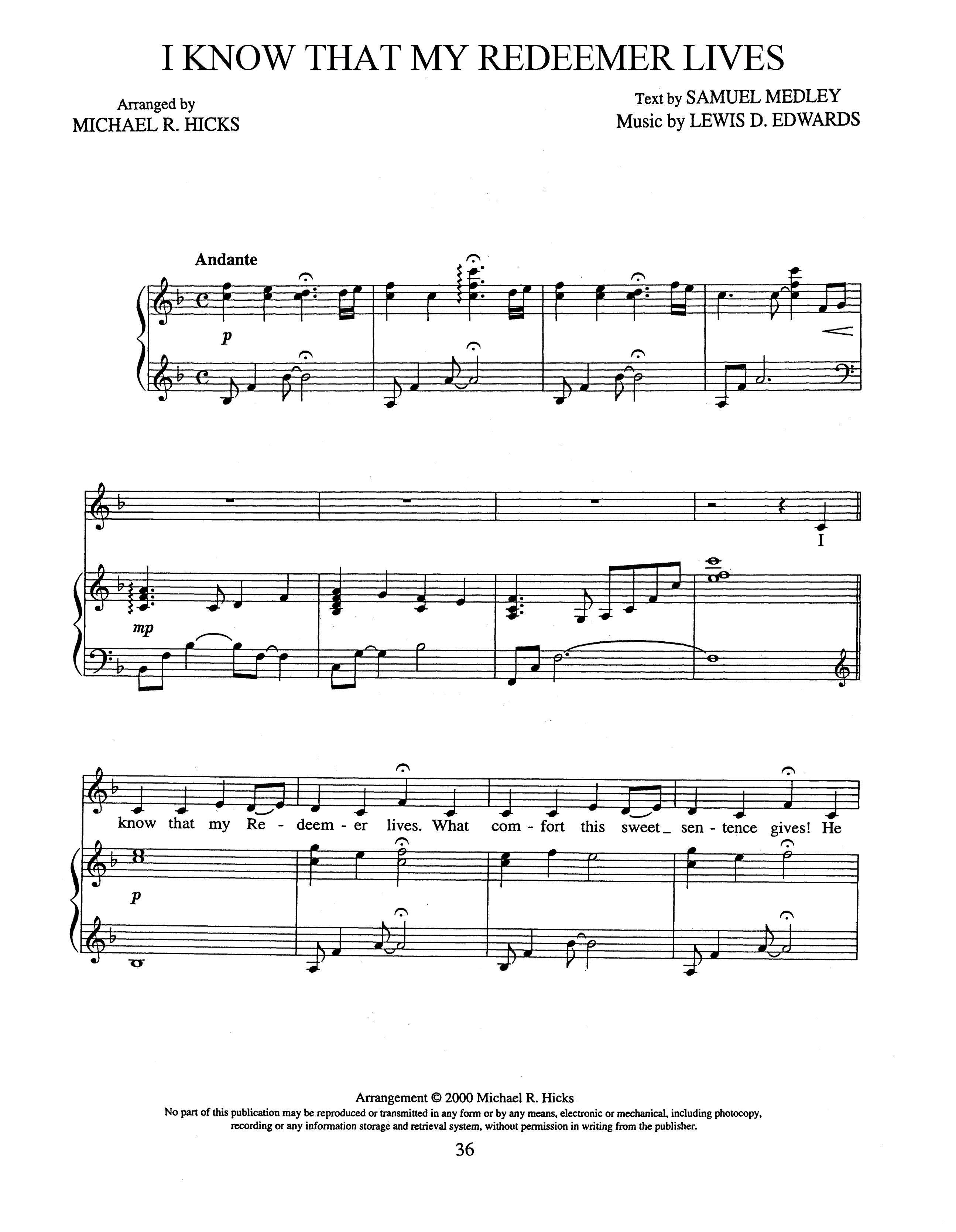 I Know That My Redeemer Lives