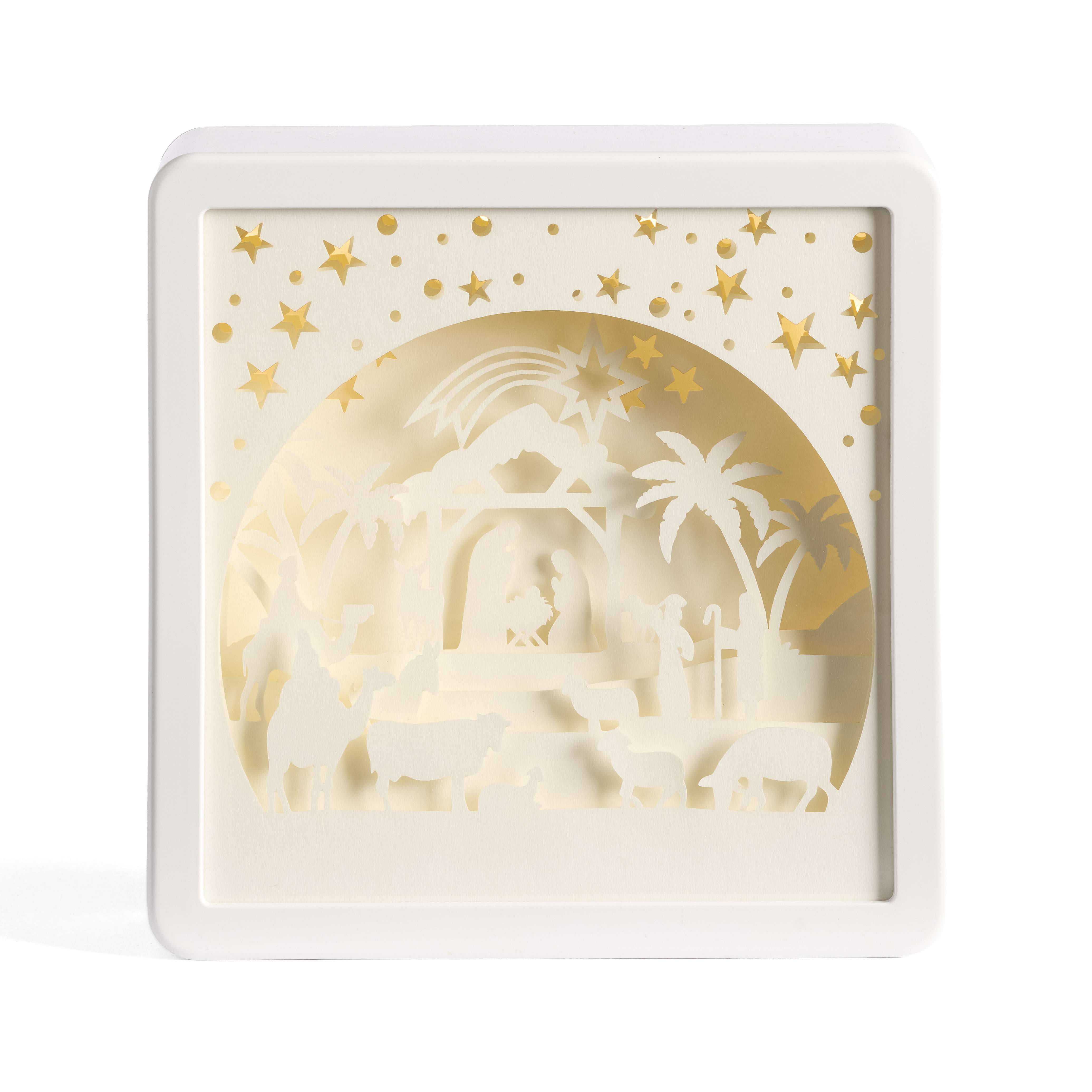 Light-up Papercut Silhouette Nativity