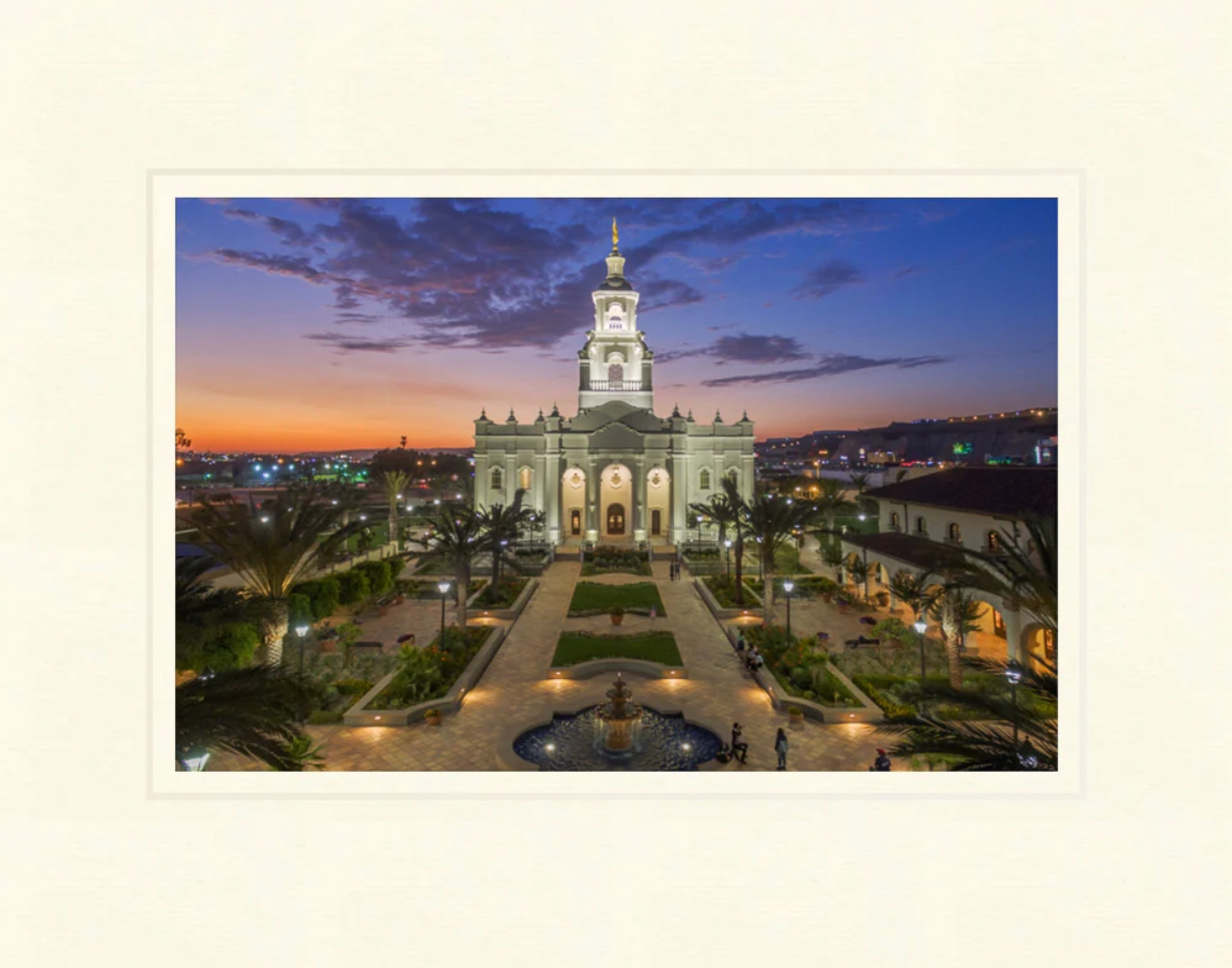 Tijuana Mexico Temple, Courtyard Matted Print, , large image number 0