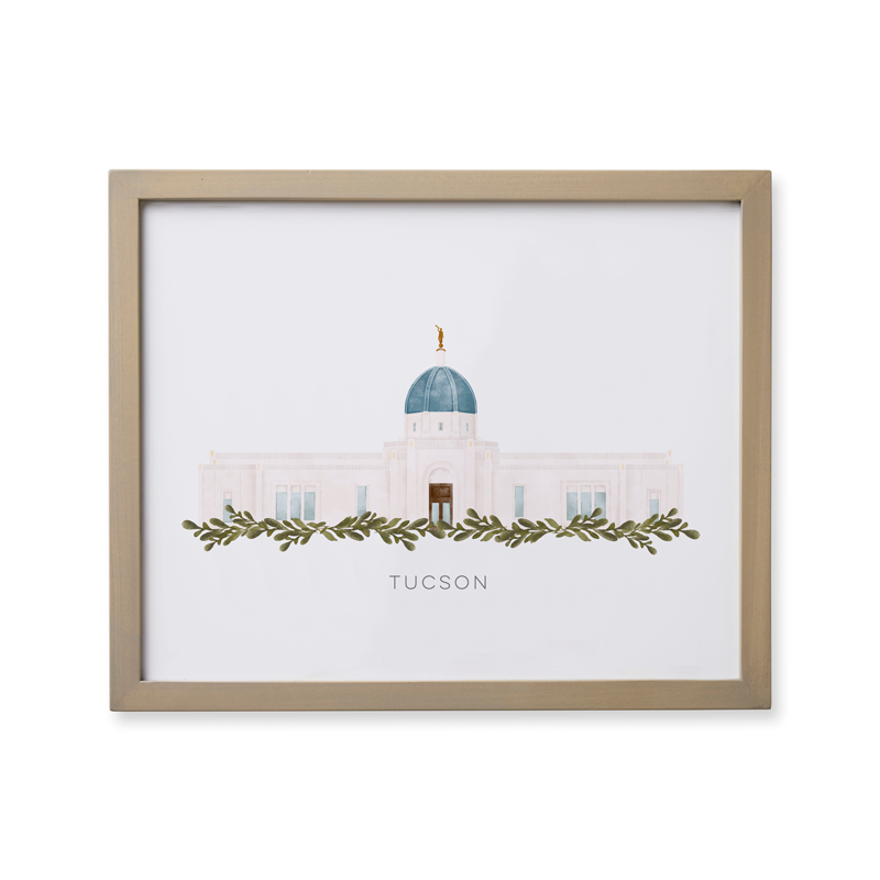 Tucson Arizona Temple (18x22 Framed Paper Print)