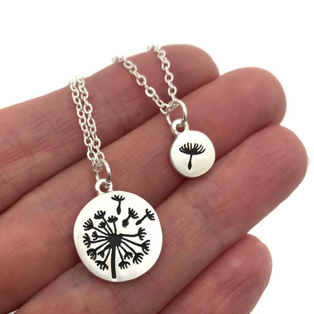 Mother and Daughter Dandelion Necklace Set DOODLE BEADS