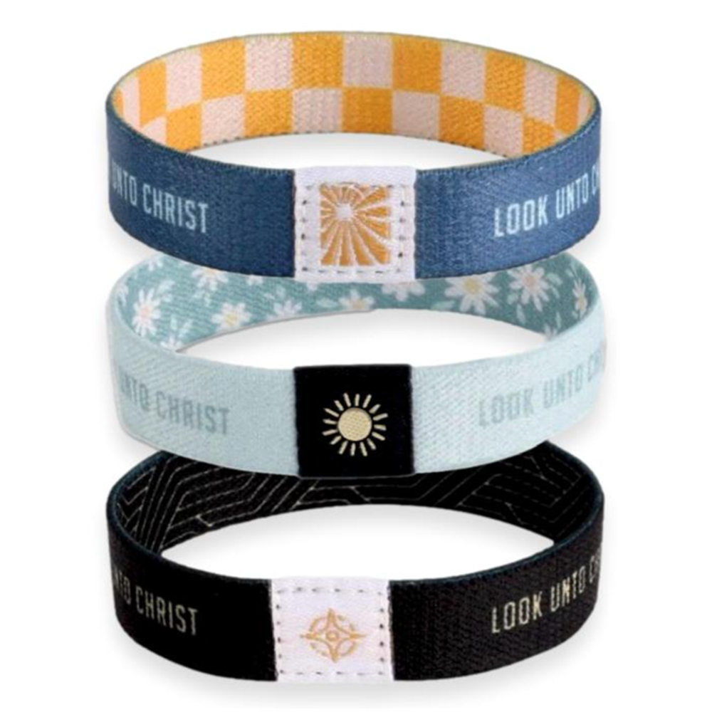 Look unto Christ 2025 Youth Theme Reversible Woven Wristband,  Look unto Christ 2025 Youth Theme Reversible Woven Wristband