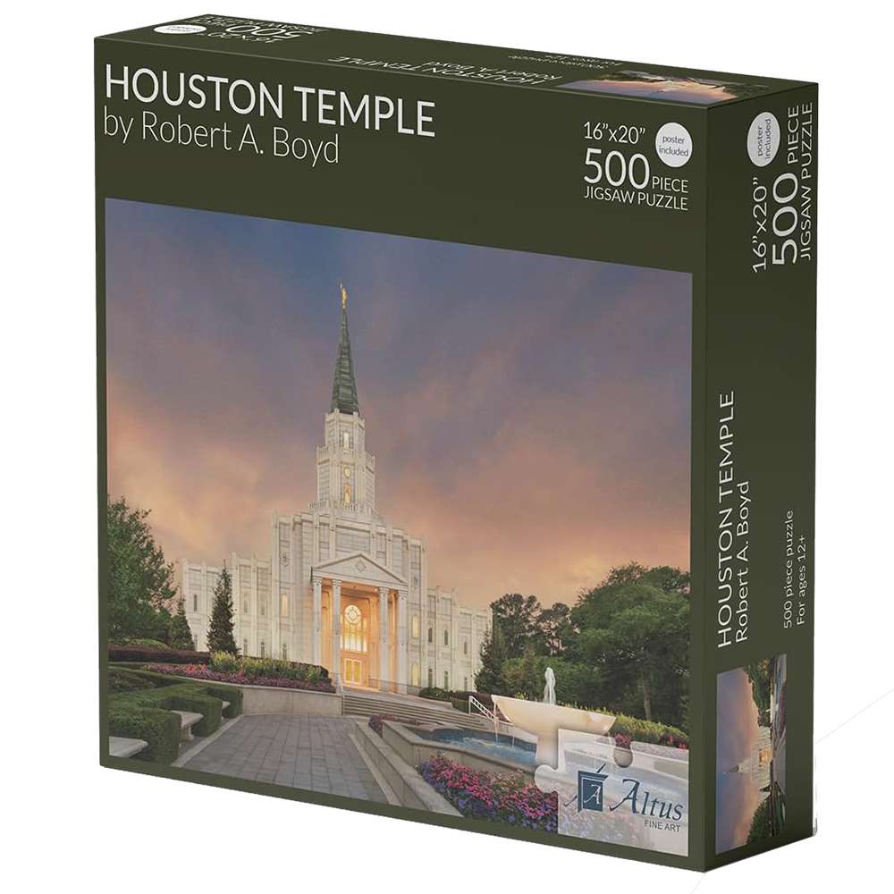 Houston Temple Eventide 500 Piece Puzzle, , large