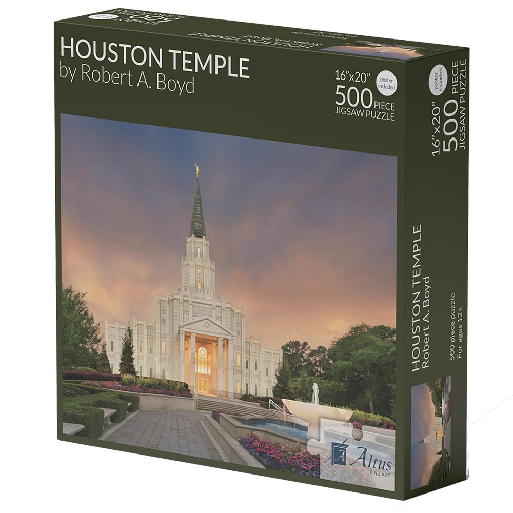 Houston Temple Eventide 500 Piece Puzzle, , large