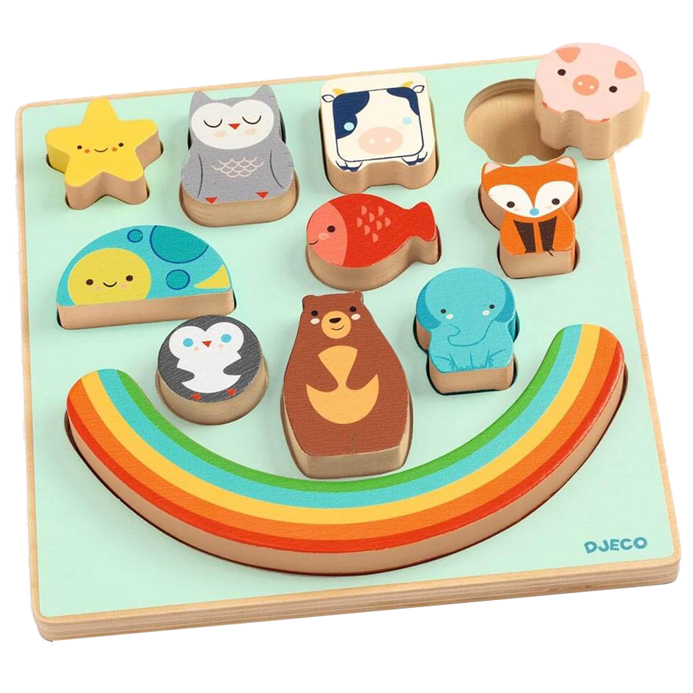 Rainbow Wooden Puzzle, , large