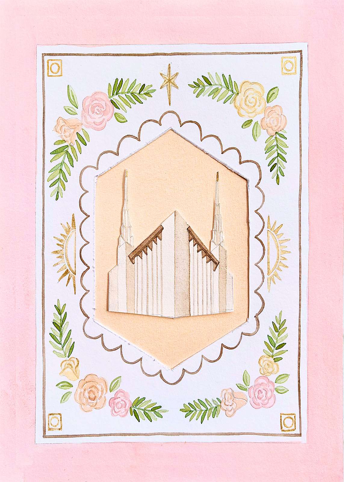Las Vegas Nevada Temple Cottagecore Style Print