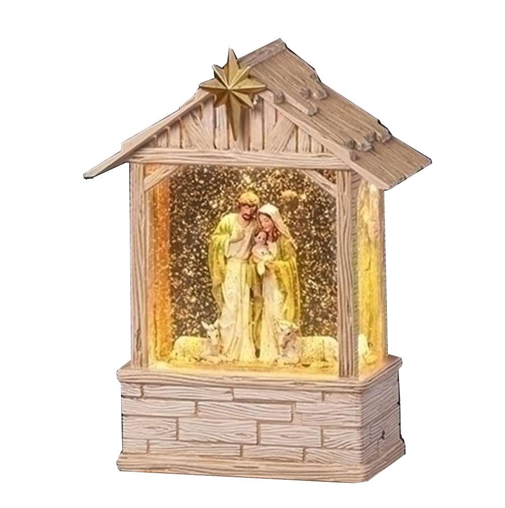 Light-up Holy Family Nativity Glitter Lantern, , large image number 0
