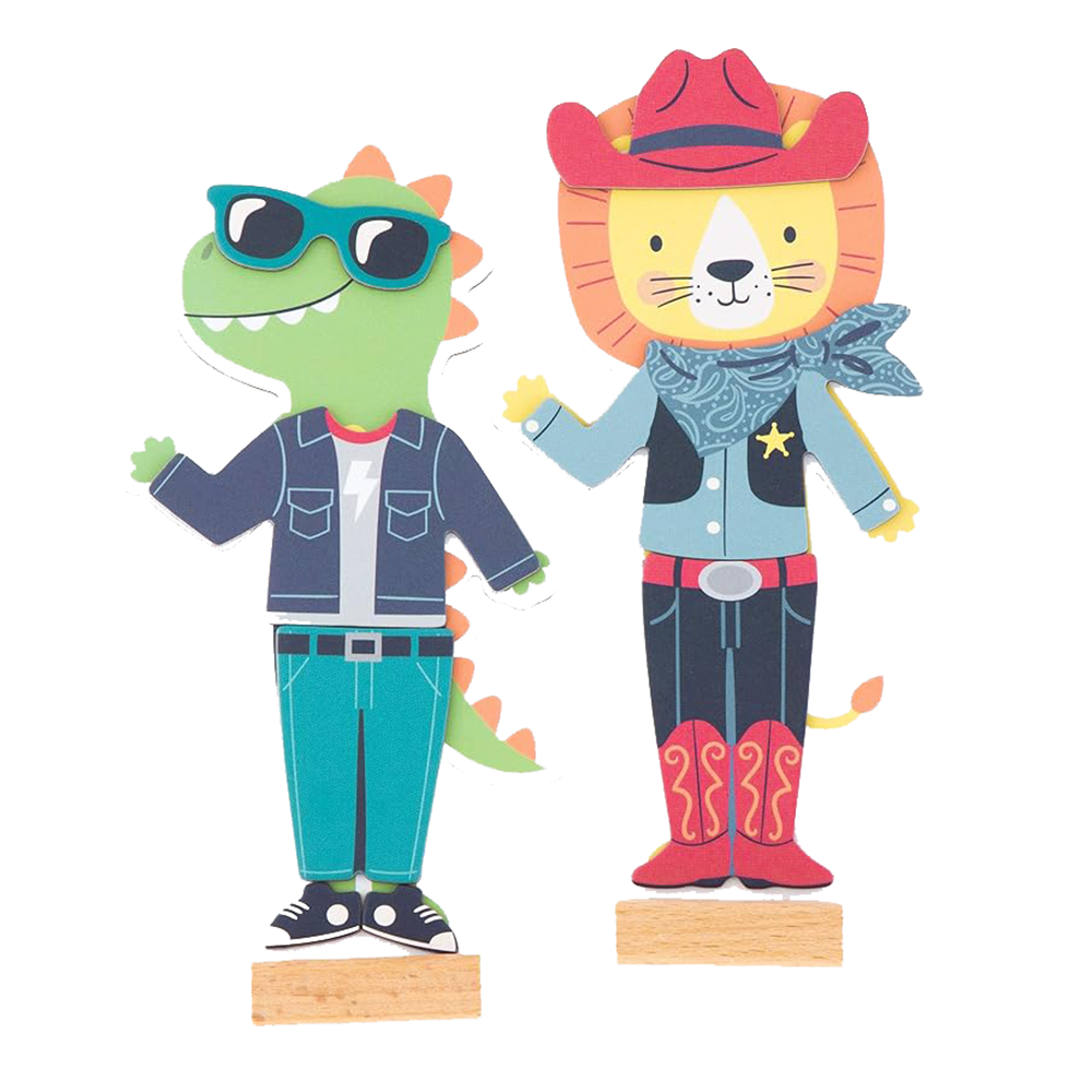 Dino and Lion Magnetic Dress Up Box Set, , large image number 1