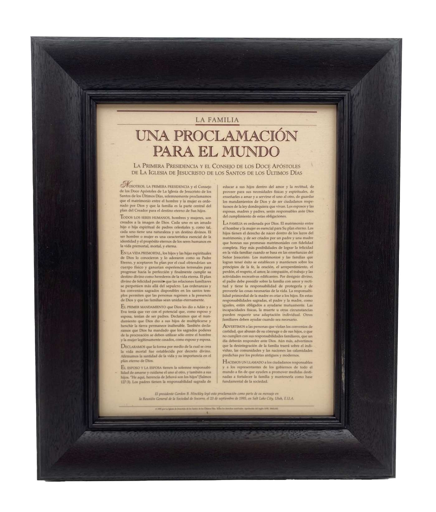 Spanish Family Proclamation (8x10 Framed Art)