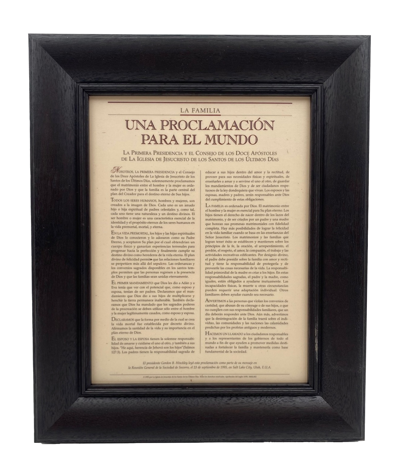 Spanish Family Proclamation (8x10 Framed Art)