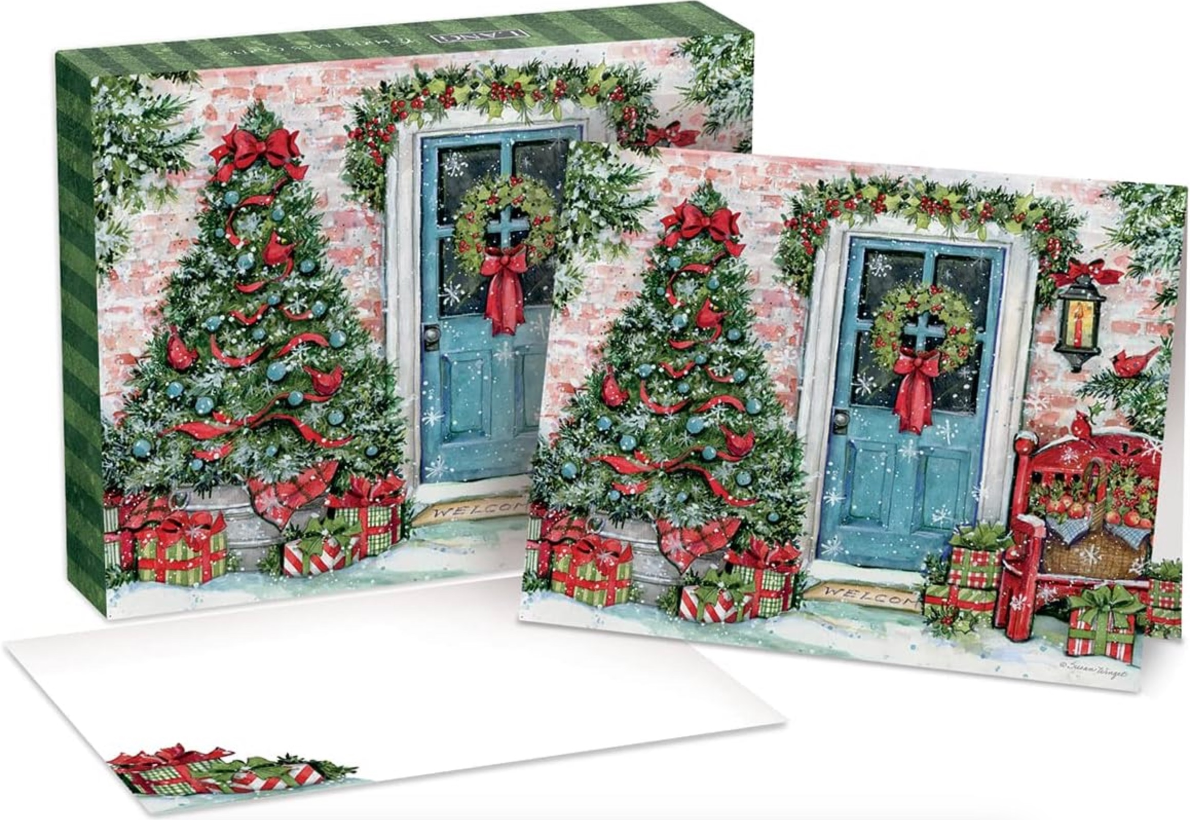 Greenery Greeting Boxed Christmas Cards, , large image number 2