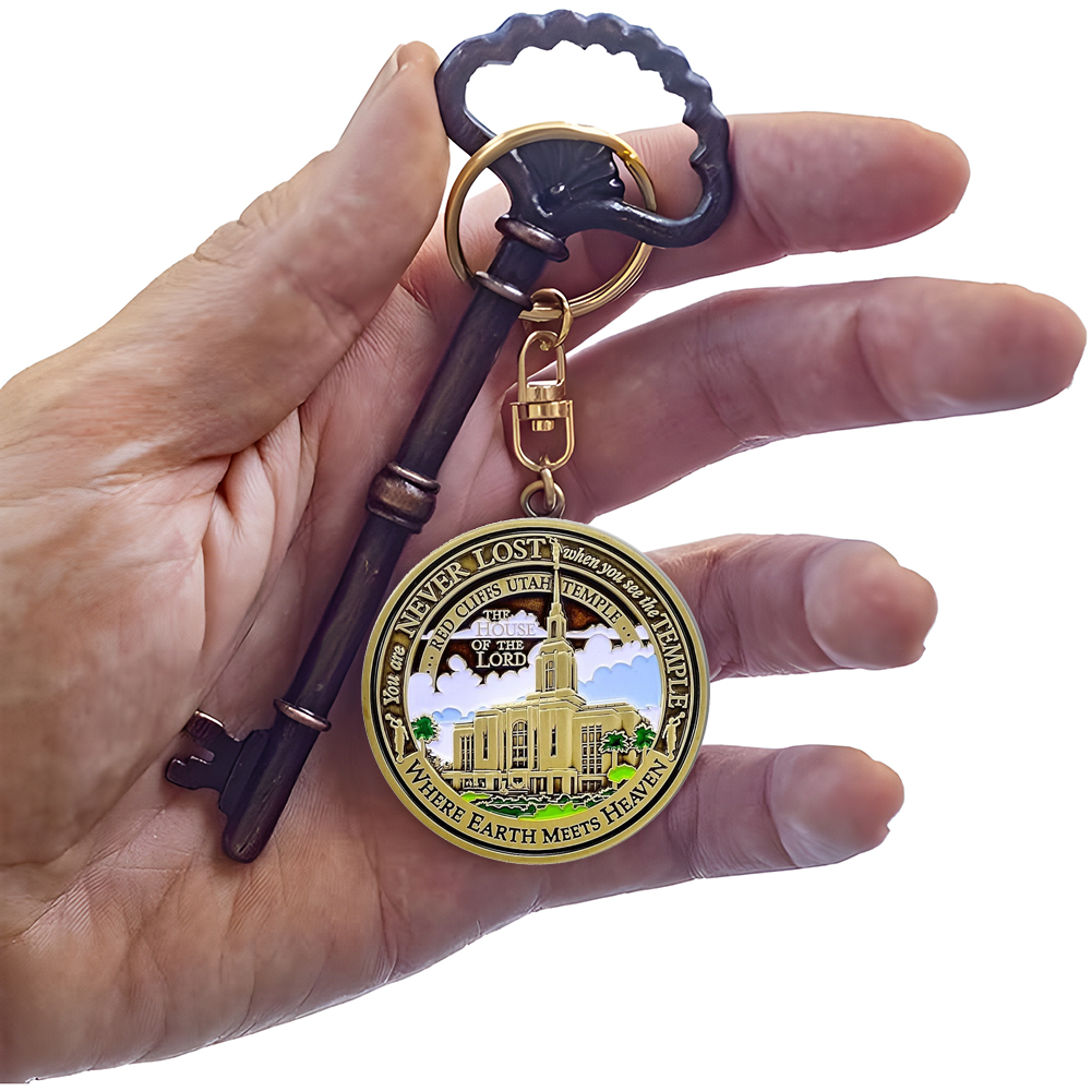 Red Cliffs Utah Temple Keychain, , large image number 5