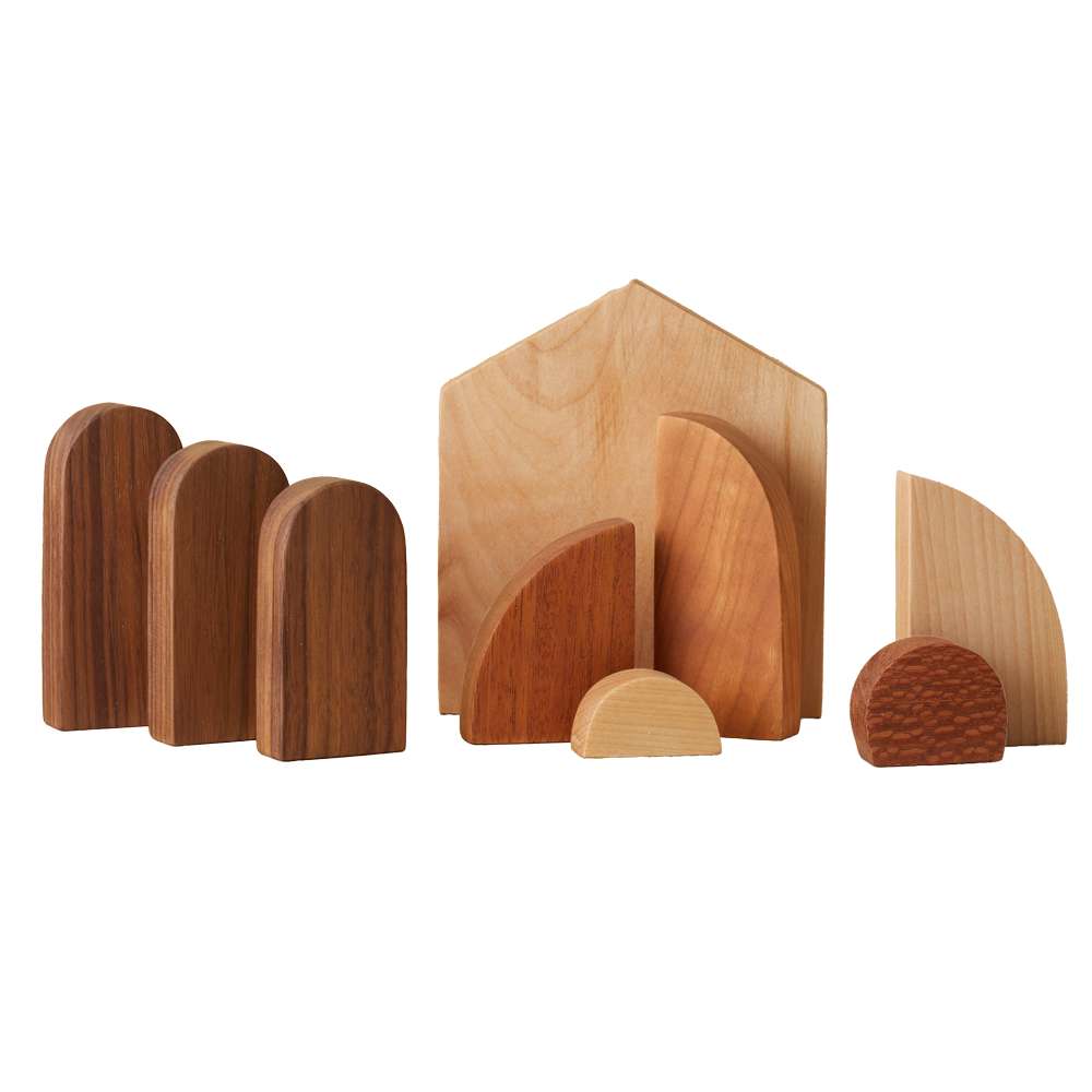 Minimalistic Modern Wood Nativity, , large image number 1